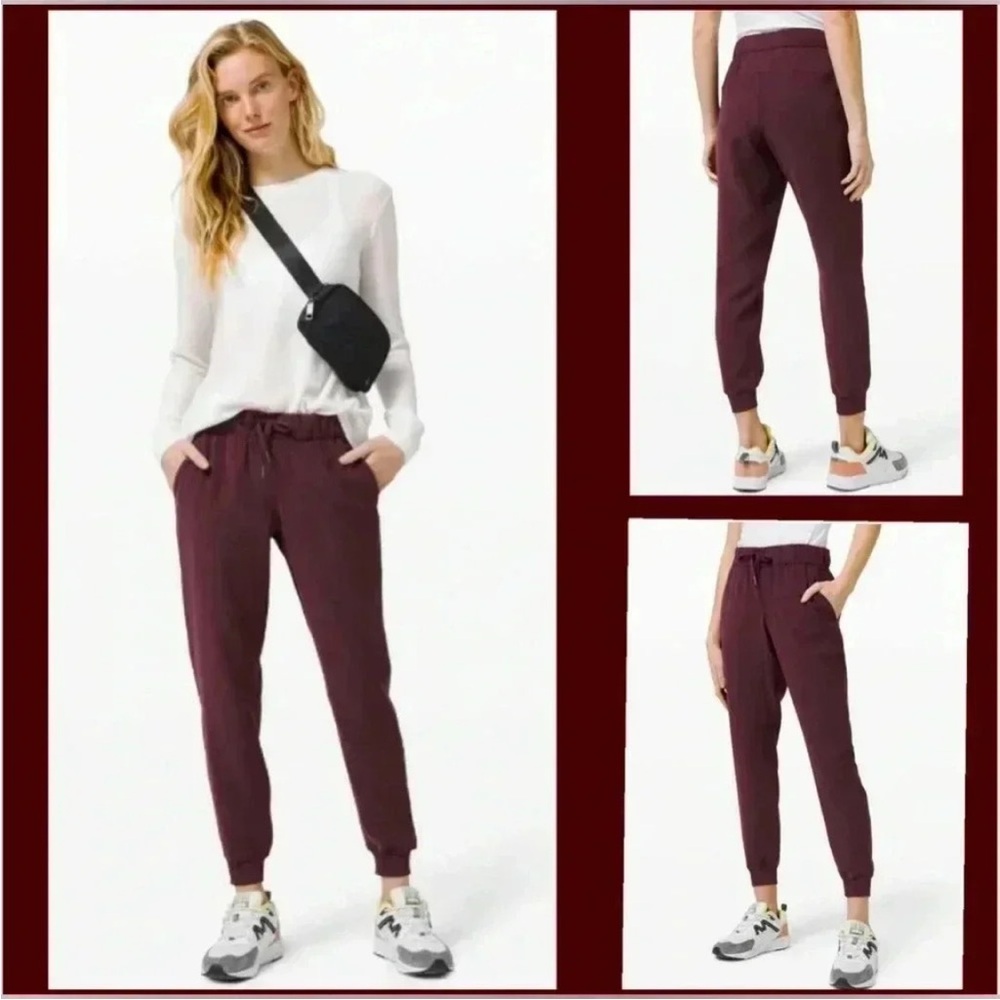 Lululemon On the Fly Burgundy Jogger Pants